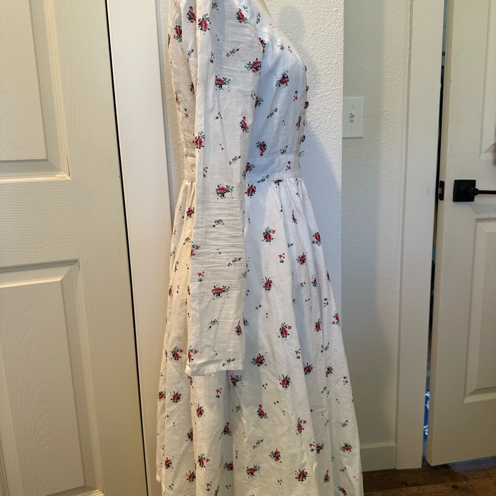 eShakti Floral Midi Long Sleeve Dress - Picture 6 of 9